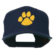 Image of a Paw Embroidered Flat Bill Cap