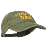 Proud Dad Letters Embroidered Washed Cotton Cap