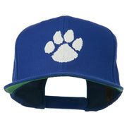 Image of a Paw Embroidered Flat Bill Cap