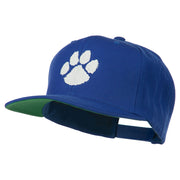 Image of a Paw Embroidered Flat Bill Cap