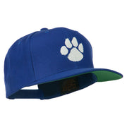 Image of a Paw Embroidered Flat Bill Cap