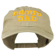 Proud Dad Letters Embroidered Washed Cotton Cap