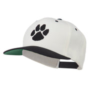 Image of a Paw Embroidered Flat Bill Cap