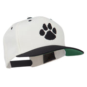 Image of a Paw Embroidered Flat Bill Cap