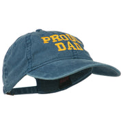 Proud Dad Letters Embroidered Washed Cotton Cap