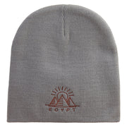 Egypt Pyramind Logo Embroidered 8 inch Acrylic Short Blank Beanie