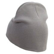 Egypt Pyramind Logo Embroidered 8 inch Acrylic Short Blank Beanie - Grey OSFM