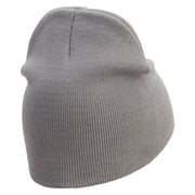 Egypt Pyramind Logo Embroidered 8 inch Acrylic Short Blank Beanie - Grey OSFM