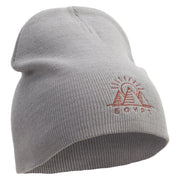 Egypt Pyramind Logo Embroidered 8 inch Acrylic Short Blank Beanie - Grey OSFM