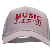 Music Life Embroidered Solid Cotton Prostyle Twill Mesh Cap