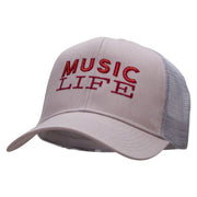 Music Life Embroidered Solid Cotton Prostyle Twill Mesh Cap