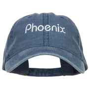 Phoenix Embroidered Washed Buckled Cap