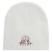 Egypt Pyramind Logo Embroidered 8 inch Acrylic Short Blank Beanie