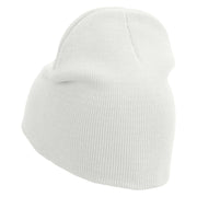 Egypt Pyramind Logo Embroidered 8 inch Acrylic Short Blank Beanie - White OSFM