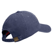 U.S. Army 3rd Armored Division Embroidered Washed Solid Pigment Dyed Cotton Twill Brass Buckle Cap - Navy OSFM