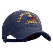 U.S. Army 3rd Armored Division Embroidered Washed Solid Pigment Dyed Cotton Twill Brass Buckle Cap - Navy OSFM