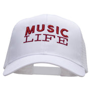 Music Life Embroidered Solid Cotton Prostyle Twill Mesh Cap