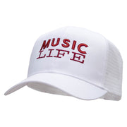 Music Life Embroidered Solid Cotton Prostyle Twill Mesh Cap