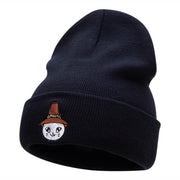 Pioneer Cat Hat Embroidered Long Knitted Beanie