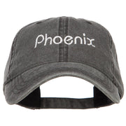 Phoenix Embroidered Washed Buckled Cap