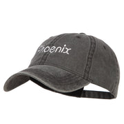 Phoenix Embroidered Washed Buckled Cap