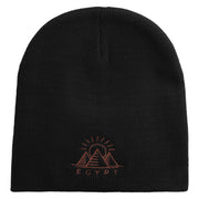 Egypt Pyramind Logo Embroidered 8 inch Acrylic Short Blank Beanie