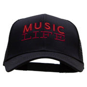 Music Life Embroidered Solid Cotton Prostyle Twill Mesh Cap