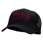 Music Life Embroidered Solid Cotton Prostyle Twill Mesh Cap