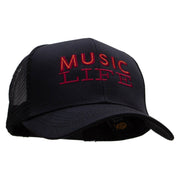 Music Life Embroidered Solid Cotton Prostyle Twill Mesh Cap