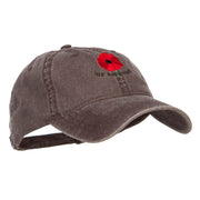 Poppy Flower We Remember Embroidered Cap