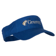 Fishing Grampy Embroidered Cotton Twill Sun Visor