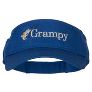 Fishing Grampy Embroidered Cotton Twill Sun Visor