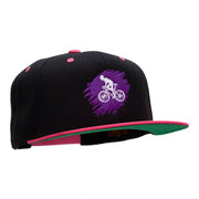 Purple Cyclist Embroidered Wool Blend Classic Snapback