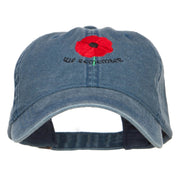 Poppy Flower We Remember Embroidered Cap