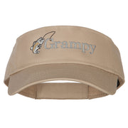 Fishing Grampy Embroidered Cotton Twill Sun Visor