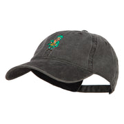 Happy Leprechaun Embroidered Washed Cotton Cap