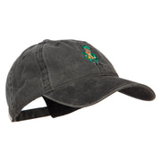 Happy Leprechaun Embroidered Washed Cotton Cap