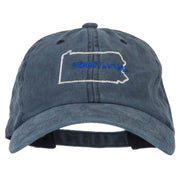 Pennsylvania with Map Outline Embroidered Washed Cotton Twill Cap