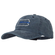 Pennsylvania with Map Outline Embroidered Washed Cotton Twill Cap