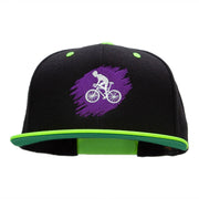 Purple Cyclist Embroidered Wool Blend Classic Snapback