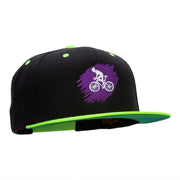 Purple Cyclist Embroidered Wool Blend Classic Snapback