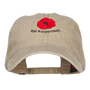 Poppy Flower We Remember Embroidered Cap