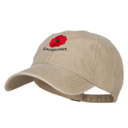 Poppy Flower We Remember Embroidered Cap