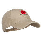 Poppy Flower We Remember Embroidered Cap