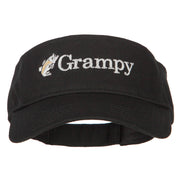 Fishing Grampy Embroidered Cotton Twill Sun Visor