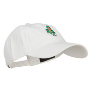 Happy Leprechaun Embroidered Washed Cotton Cap