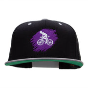 Purple Cyclist Embroidered Wool Blend Classic Snapback