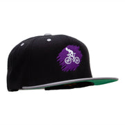 Purple Cyclist Embroidered Wool Blend Classic Snapback