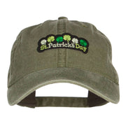 St Patrick's Day Clovers Patched Washed Cap