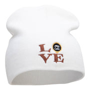 Coffee Lover Embroidered Short Knitted Beanie